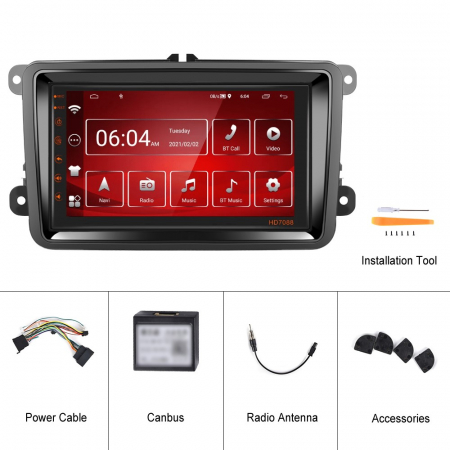 Navigatie Volkswagen|Skoda|Seat cu Android 12, Ecran de 7 Inch, dedicata Golf 5, Golf 6, Jetta, Passat B6, CC, B7, Polo, Tiguan, Touran, Skoda, Seat [3]