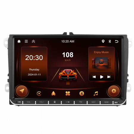 Skoda Rapid (2013-2018) - Navigatie Volkswagen|Skoda|Seat cu Android 13, 2GB RAM 64GB ROM, CarPlay si Android Auto, Ecran de 9 Inch, dedicata Golf 5, Golf 6, Jetta, Passat B6, CC, B7, Polo, Tiguan, Touran, Skoda, Seat