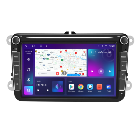Golf 5 (2004-2009) - Navigatie Volkswagen|Skoda|Seat cu Android 12, 4GB RAM 64GB ROM, DSP, Slot SIM 4G, Ecran de 8 Inch, dedicata Golf 5, Golf 6, Jetta, Passat B6, CC, B7, Polo, Tiguan, Touran, Skoda, Seat