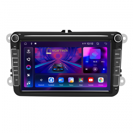 Passat B7 (2011-2015) - Black Friday Navigatie Volkswagen|Skoda|Seat cu Android 12, CarPlay 2GB RAM 32 GB ROM, Ecran de 8 Inch, dedicata Golf 5, Golf 6, Jetta, Passat B6, CC, B7, Polo, Tiguan, Touran, Skoda, Sea