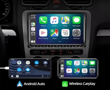 Navigatie dedicata Volkseagen, Skoda, Seat cu Android 4 GB RAM 32 GB ROM, Slot SIM 4G, DSP, CarPlay si Android Auto wi-fi, ecran de 9 inch [5]