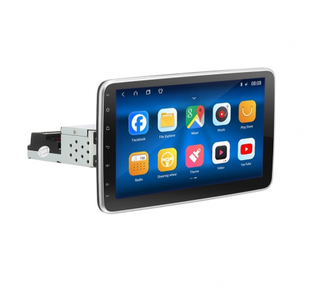 Navigatii 1 DIN - Navigatie Universala 1DIN, Android 12, 2GB 64GB, ecran rotativ 180°, Carplay si Android Auto Wi-fi, ecran 10.1 inch