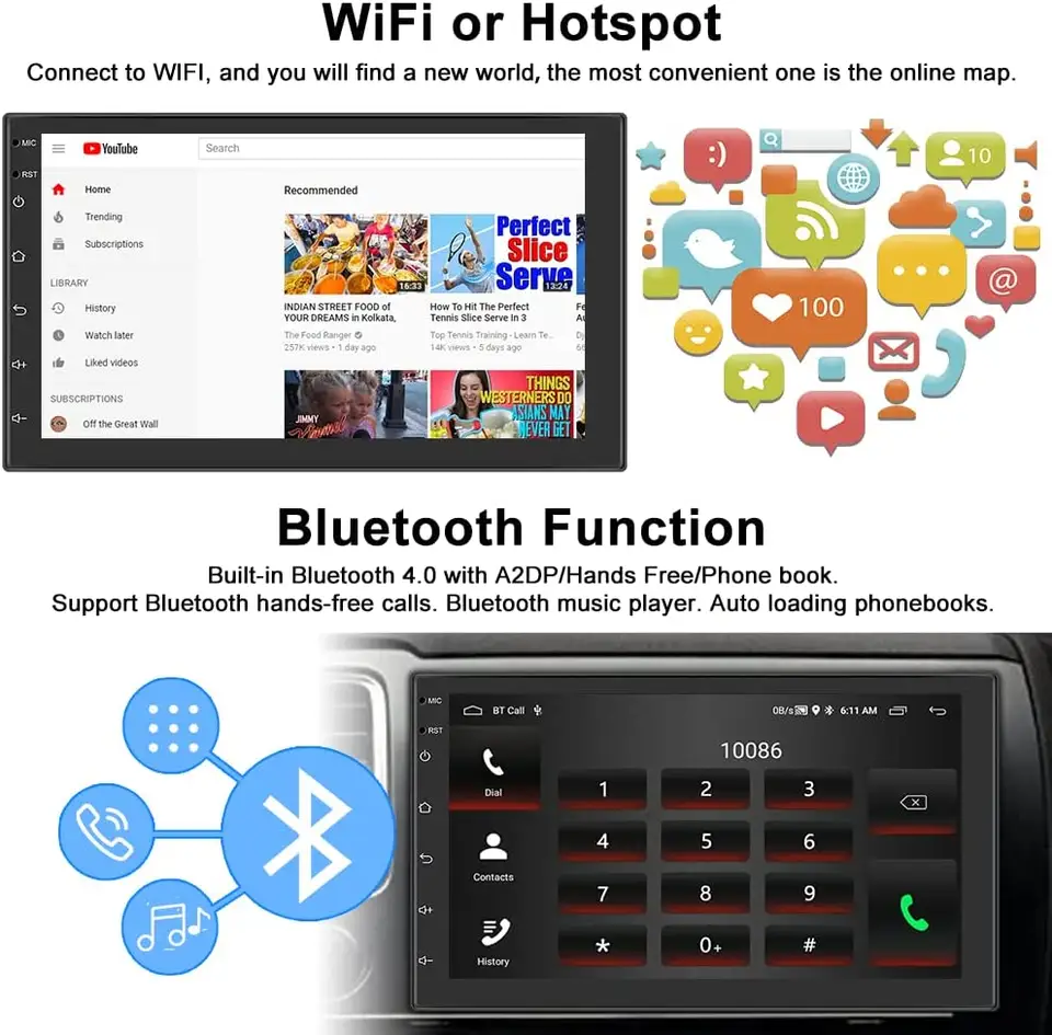 Navigatie Volkswagen|Skoda|Seat cu Android 11, Ecran de 7 Inch, 2GB RAM 32 GB ROM dedicata Golf 5, Golf 6, Jetta, Passat B6, CC, B7, Polo, Tiguan, Touran, Skoda, Seat [5]