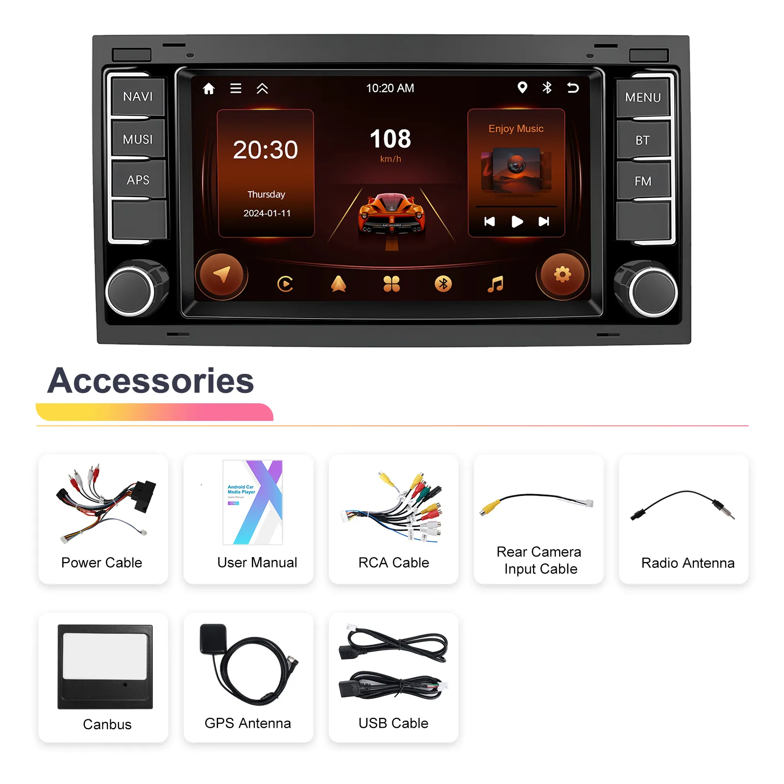Navigatie Volkswagen Touareg (2002-2011) cu Android 13 ,2GB ROM 64GB, RDS, CarPlay si Android Auto, ecran 7 inch [10]