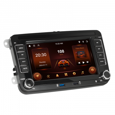 Navigatie Volkswagen|Skoda|Seat cu Android 13, 2+64 GB, RDS, CarPlay si Android Auto, dedicata Golf 5, Golf 6, Jetta, Passat B6, CC, B7, Polo, Tiguan, Touran, Skoda, Seat ecran 7 inch [0]