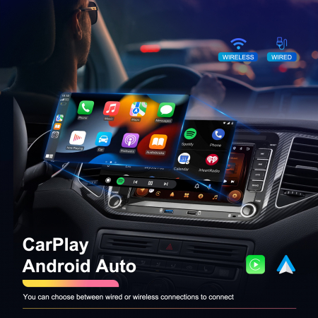 Navigatie Volkswagen|Skoda|Seat cu Android 13, 2+64 GB, RDS, CarPlay si Android Auto, dedicata Golf 5, Golf 6, Jetta, Passat B6, CC, B7, Polo, Tiguan, Touran, Skoda, Seat ecran 7 inch [2]
