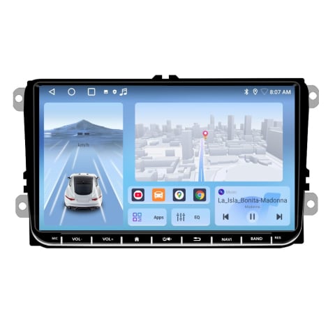 Navigatie dedicata - Navigatie Volkswagen|Skoda|Seat cu Android 12, 9 Inch, CarPlay si Android Auto, dedicata Golf 5, Golf 6, Jetta, Passat B6, CC, B7, Polo, Tiguan, Touran, Skoda, Seat