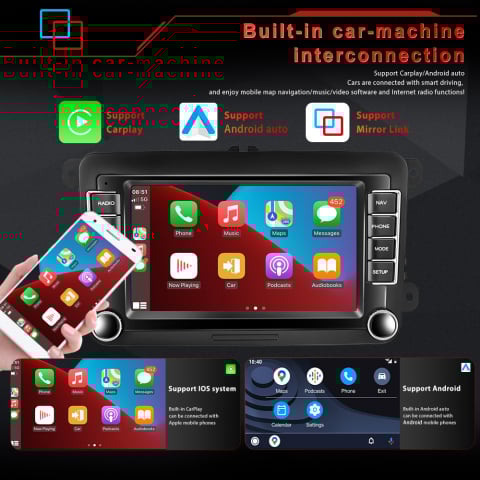 Navigatie Volkswagen|Skoda|Seat cu Android 12, 8 GB 128 GB SIM 4G, Carplay si Android Auto, DSP, Ecran 7 inch [12]