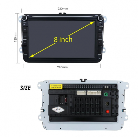 Navigatie Volkswagen|Skoda|Seat cu Android, Ecran de 8 Inch, CarPlay si Android Auto, dedicata Golf 5, Golf 6, Jetta, Passat B6, CC, B7, Polo, Tiguan, Touran, Skoda, Seat [2]