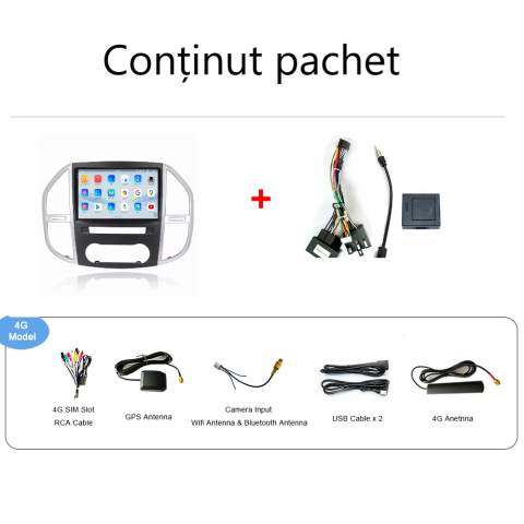 Navigatie Mercedes-Benz Vito W447 (2014-2021) Android 14, 12GB RAM, 256GB ROM, Ecran 10.33 inch 2K QLED [4]