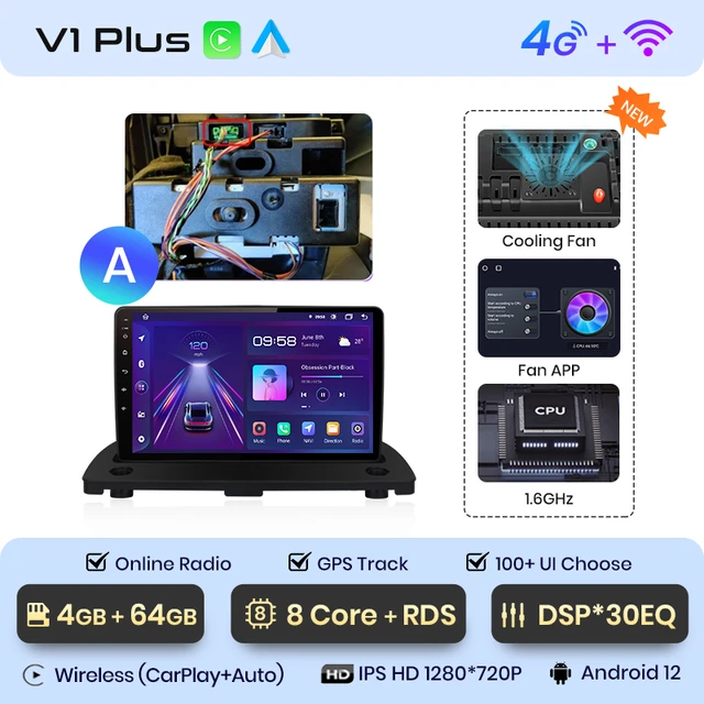 Navigatie Volvo XC90 (2004-2014) Android 12, 4GB 64GB Carplay si Android Auto, DSP, Ecran 9 inch [2]