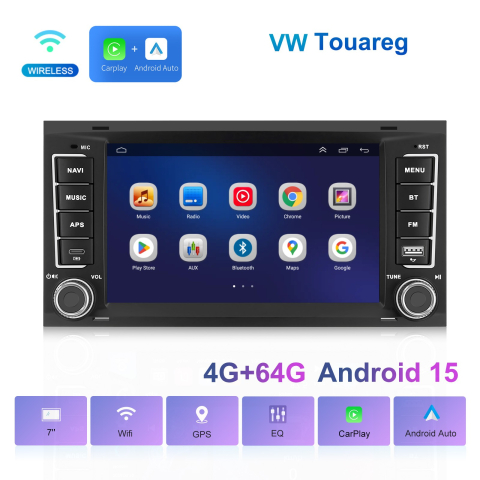 Navigatie Vw Touareg/Transporter (2004-2011) 4GB RAM 64 GB ROM, Android 15, carplay si Android auto wifi ecran 7 inch [1]
