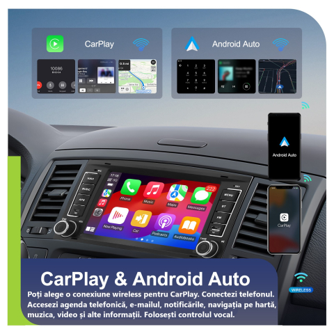 Navigatie Vw Touareg/Transporter (2004-2011) 4GB RAM 64 GB ROM, Android 15, carplay si Android auto wifi ecran 7 inch [2]