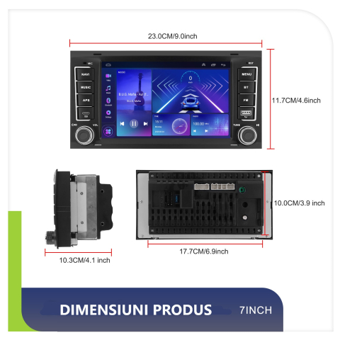 Navigatie Vw Touareg/Transporter (2004-2011) 4GB RAM 64 GB ROM, Android 15, carplay si Android auto wifi ecran 7 inch [3]