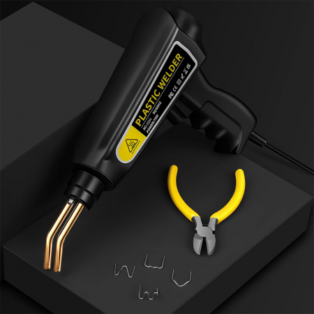 Pistol pentru lipit si sudat plastic,cu capse metal, putere 70W, cu 4 tipuri de capse, negru [8]