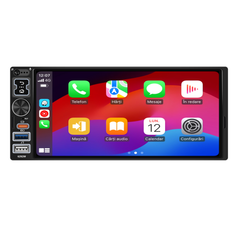 Player Auto 1DIN Multimedia cu Carplay si Android auto wireless, bluetooth, usb, ecran HD 6.8 inch [0]