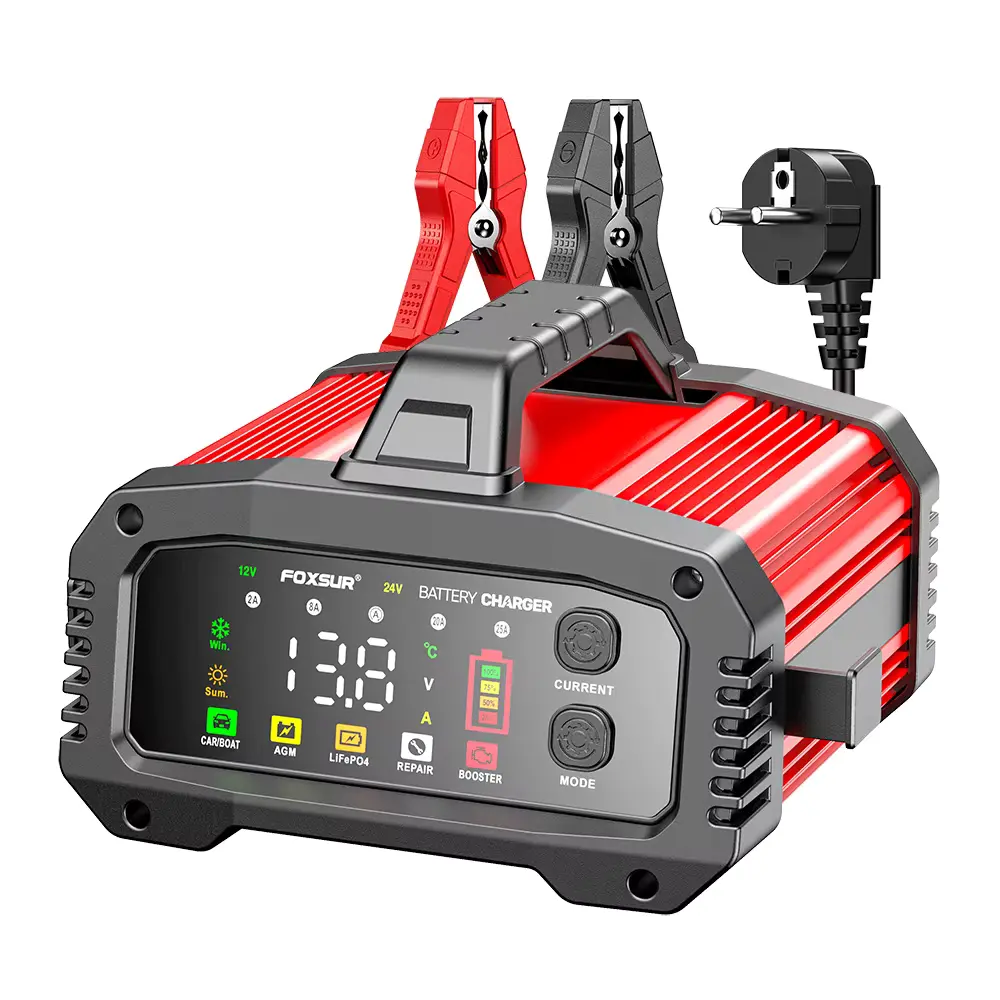 PROMOTII % - Redresor Auto 12-24V, 25A, profesional, functioe de reparare/desulfatare baterie, compatibil cu bateriile Pb-Acid, AGM, EFB, LiFePO4