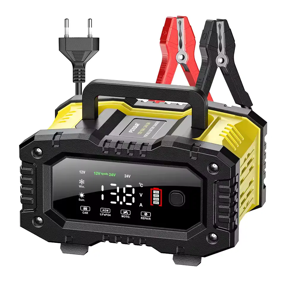 PROMOTII % - Redresor Auto Inteligent FOXSUR FPT-100 12V 24V cu Funcție Repair, AGM GEL EFB LiFePO4