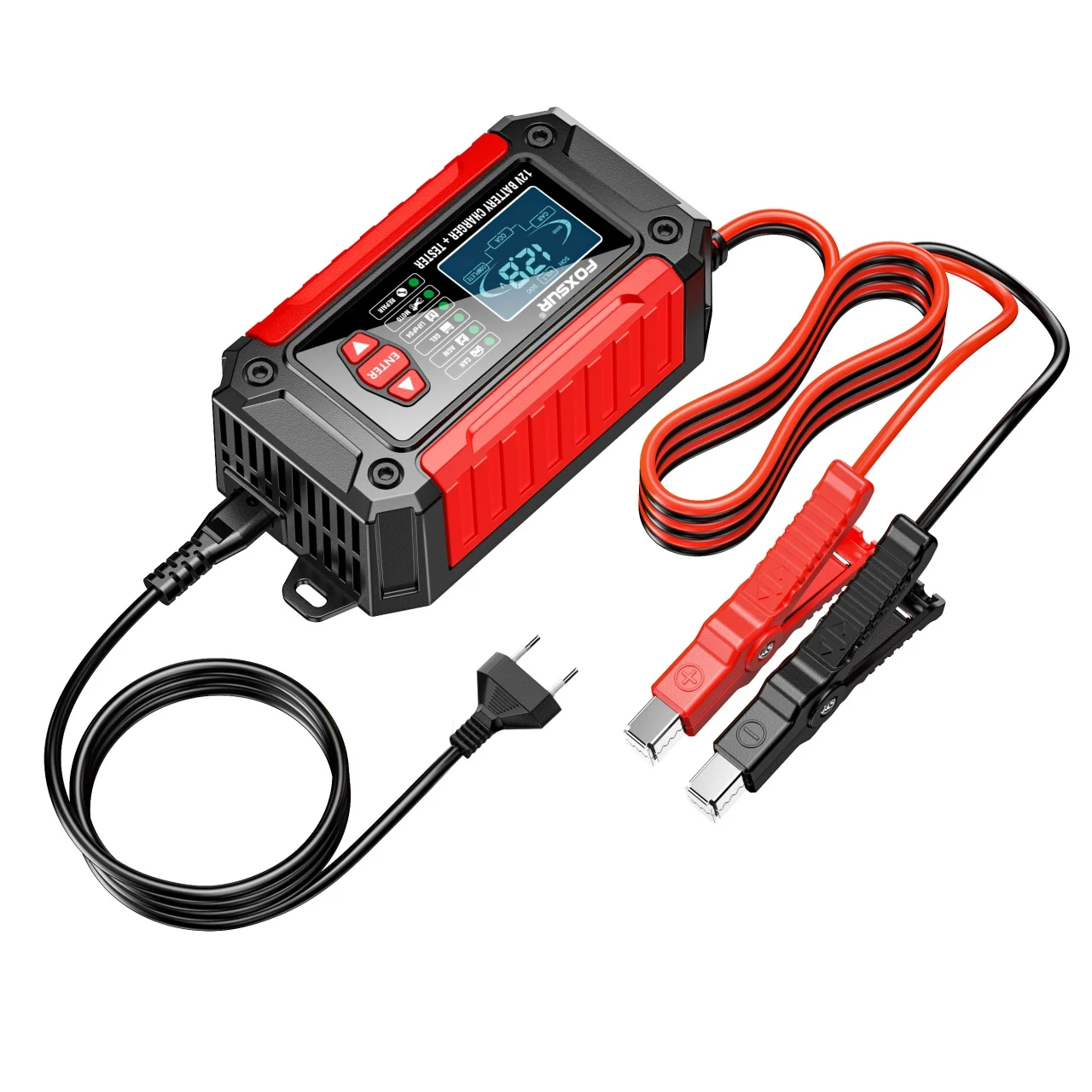 PROMOTII % - Redresor Auto 2 în 1 cu Tester Baterie 12V 6A AGM GEL LiFePO4