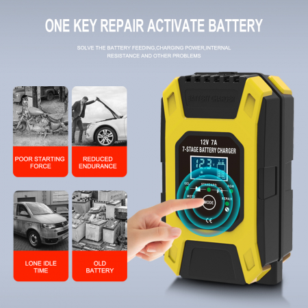 Redresor Auto,cu incarcare rapida si functie de reparare/desulfatare, 12V, 7A, Pb-acid, AGM, EFB, LiFePO40 [6]