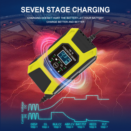 Redresor Auto,cu incarcare rapida si functie de reparare/desulfatare, 12V, 7A, Pb-acid, AGM, EFB, LiFePO40 [5]