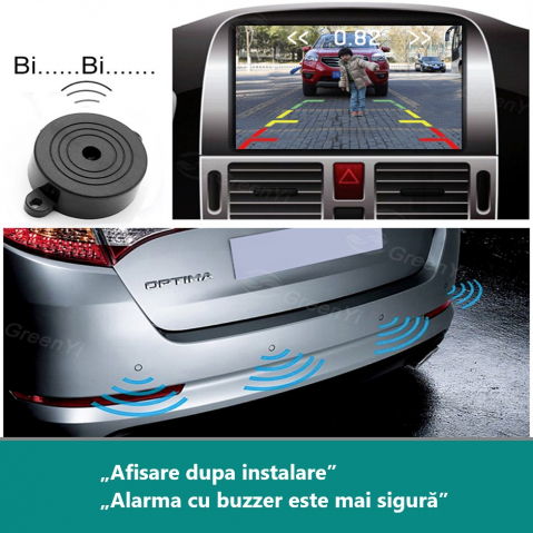 Senzori de Parcare cu 4 Detectoare – Compatibili VIDEO RCA cu Cameră și Navigație Auto [2]