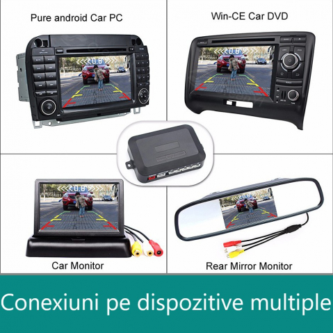 Senzori de Parcare cu 4 Detectoare – Compatibili VIDEO RCA cu Cameră și Navigație Auto [9]