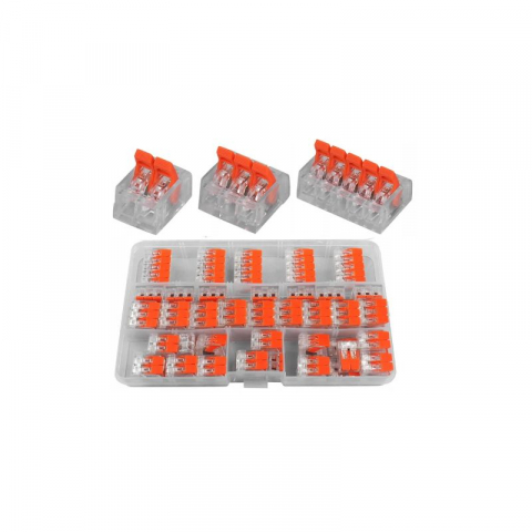 Chei si truse chei - Set 55 Conectori rapizi, Reglete rapide cu levier pentru instalatii electrice cu 2, 3 si 5 pini
