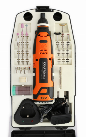 Toate Produsele - Set freza Polisare & Gravare 12V, 6 viteze 5.000–25.000 rpm, 55 accesorii incluse