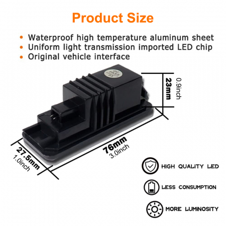 Set lampi LED pentru numar înmatriculare, dedicate Volkswagen Passat B6, Passat B7, CC, Golf 4, Golf 5, Golf 6, Golf 7, Touareg, Eos Beetle [2]