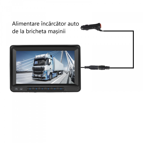 Set Monitor și Cameră Mărșarier Wireless, incarcare solara,pentru Tir, Duba, Camion, Autocar, 1080P FHD, Unghi 150° Night Vision [14]
