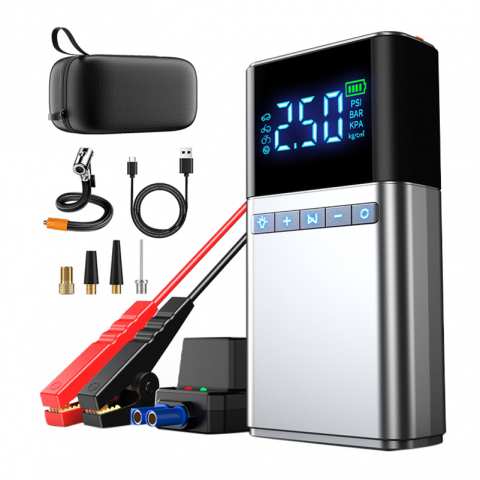Redresoare Auto - Starter auto 3 in 1 Jump Starter cu Compresor de Aer YL03L – Baterie Externă 6000mAh, 300A Curent de Pornire, Compresor 150 PSI