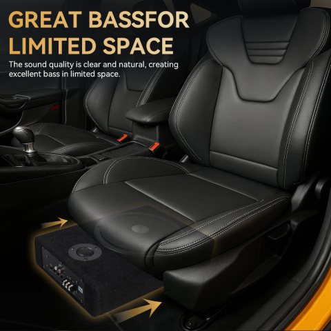 Subwoofer auto activ, slim 8 inch 600W–Bass puternic, design ultra-subțire pentru spații reduse [7]