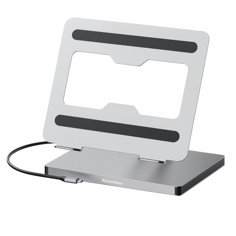Toate Produsele - Suport laptop 360 cu hub 10 porturi USB-C HDMI 4K PD 100W din aluminiu ergonomic