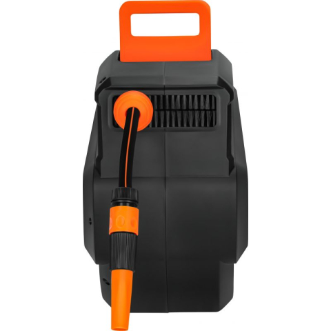 Tambur autoretractabil + furtun de gradina 20+2m, rulare automata, furtun 1/2" PVC, conectori 3/4", suport de perete, include duza de stropire + conectori [1]