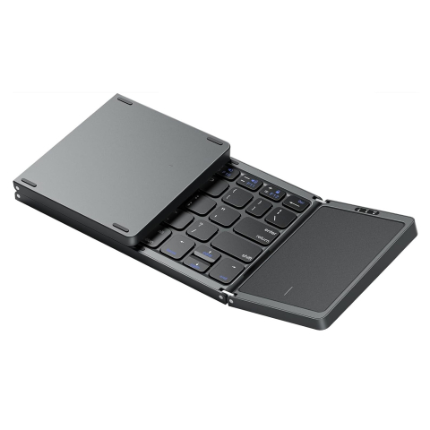 PROMOTII % - Tastatură Pliabilă Bluetooth cu Touchpad, Compatibilă iOS/Android/Windows/Mac, Ultra Compactă și Portabilă – Negru