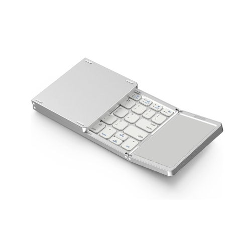 PROMOTII % - Tastatură Pliabilă Bluetooth cu Touchpad, Compatibilă iOS/Android/Windows/Mac, Ultra Compactă și Portabilă – Silver