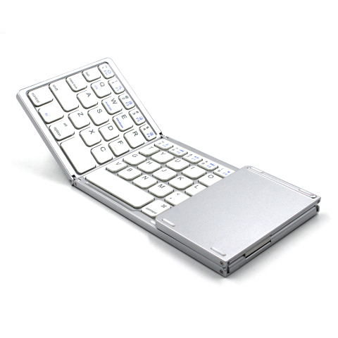PROMOTII % - Tastatură Pliabilă cu Touchpad, Bluetooth 5.1 + 2.4G, Portabilă și Reîncărcabilă, culoare Silver