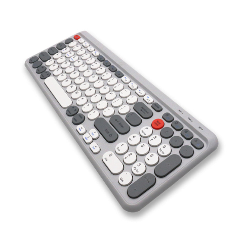 PROMOTII % - Tastatură Wireless Slim Bluetooth 5.0/2.4G, Multi-Device, Acumulator, Autonomie 45h, Compatibilă Windows, Mac, Android, iOS – Gri