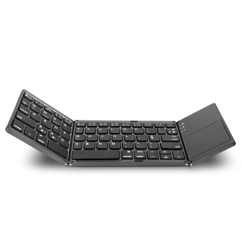 PROMOTII % - Tastatură Pliabilă cu Touchpad, Bluetooth 5.1 + 2.4G, Portabilă și Reîncărcabilă – Gri Elegant
