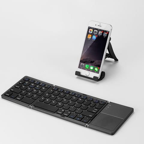 Tastatură Pliabilă cu Touchpad, Bluetooth 5.1 + 2.4G, Portabilă și Reîncărcabilă – Gri Elegant [10]