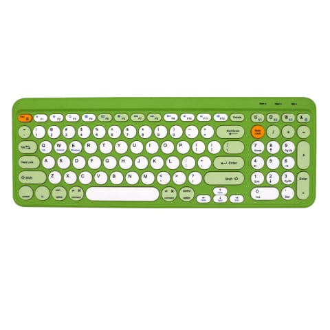 Tastatură Wireless Slim Bluetooth 5.0/2.4G, Multi-Device, Acumulator, Autonomie 45h, Compatibilă Windows, Mac, Android, iOS – Verde [1]