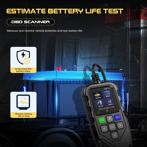 Tester auto OBD2 profesional YM119 cu funcție de diagnoză completă și testare baterie [7]
