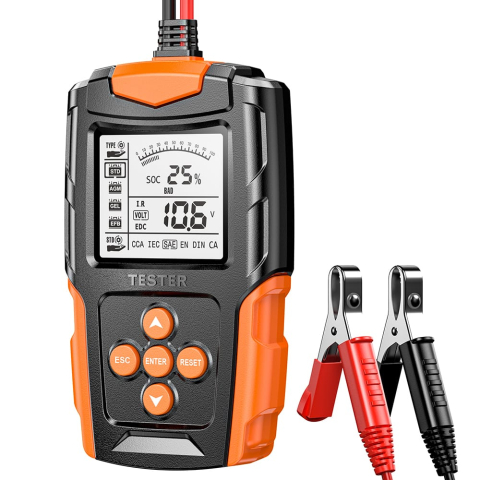 Electrice auto - Tester de baterie auto 6V/12V/24V, 100-2000 CCA 2Ah-220 Ah, analizor digital baterie pentru masini, camioane, motociclete, SUV-uri, barci