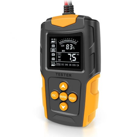 Tester de baterie auto 6V/12V/24V, 100-2000 CCA 2Ah-220 Ah, analizor digital baterie pentru masini, camioane, motociclete, SUV-uri, barci [1]