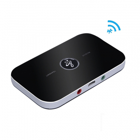 Cabluri Audio - Transmitator si receptor audio, Bluetooth 5.0, 2 in 1, Jack 3, 5 mm, pentru TV, PC, Laptop, Masina, Negru