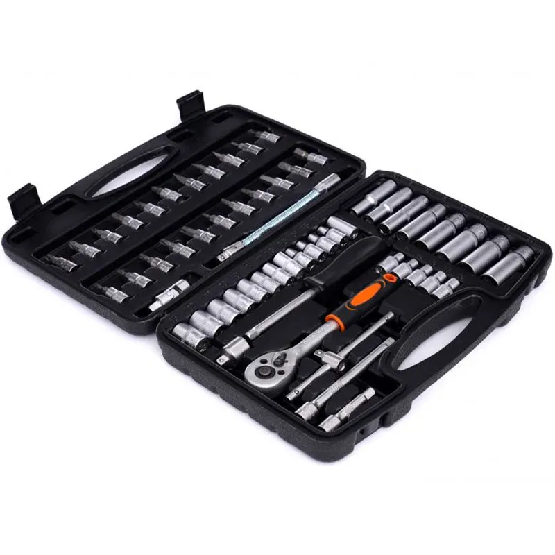 Chei si truse chei - Trusă de Scule 56 Piese cu Valiză Inclusă, Clichet 1/4", Prize, Biti, Extensii și Accesorii