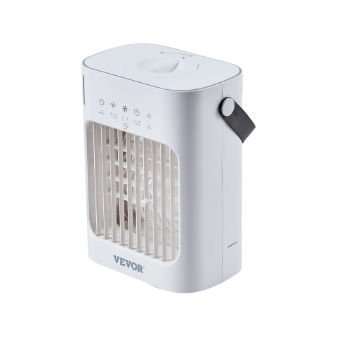 Ventilator de aer evaporativ 4 în 1, mini aparat de aer condiționat cu 3 viteze, temporizator inteligent 0-7H, rezervor de apă de 700 ml, lumină în 7 culori, mini ventilator personal de birou AC pentr [3]