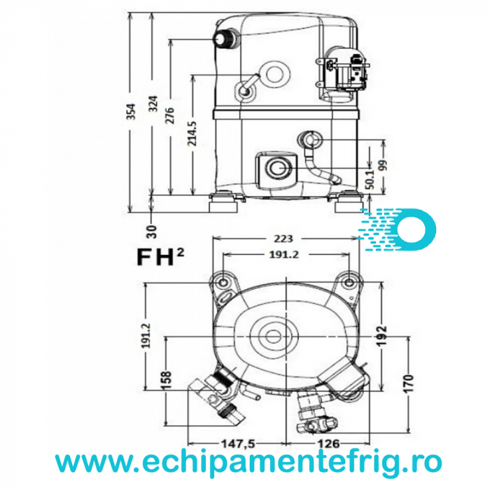 Compresor Tecumseh TAGP 4546 Z | TAGP4546Z - Model nou AG4546P-TZ [3]