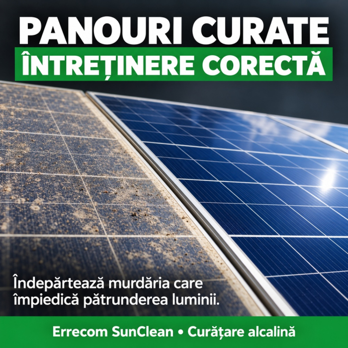 Soluție alcalină pentru curățarea panourilor fotovoltaice Errecom SunClean, 1 L, cu pulverizator, gata de utilizare [4]